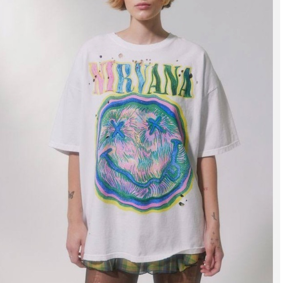 Urban Outfitters Tops - Urban Outfitters Nirvana Distressed Oversized Graphic Tee
